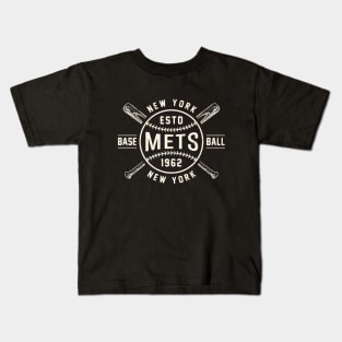 New York Mets Bats & Ball by Buck Tee Kids T-Shirt